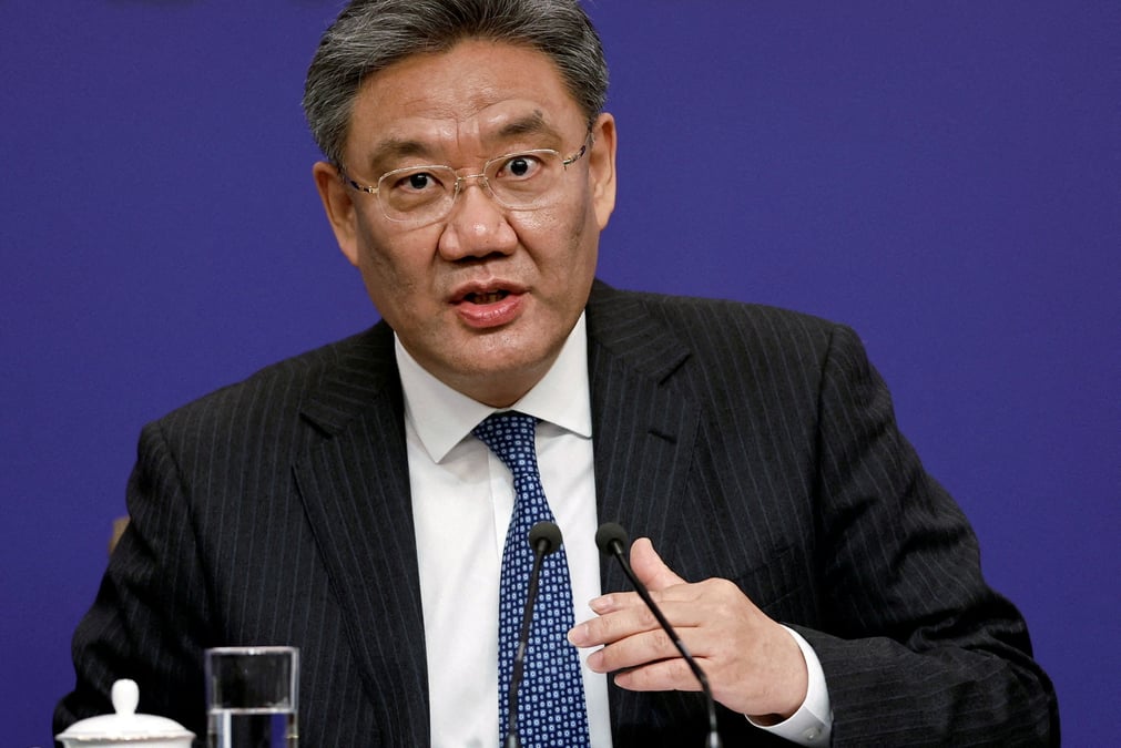 Wang wentao, ministre chinois du commerce, a pekin