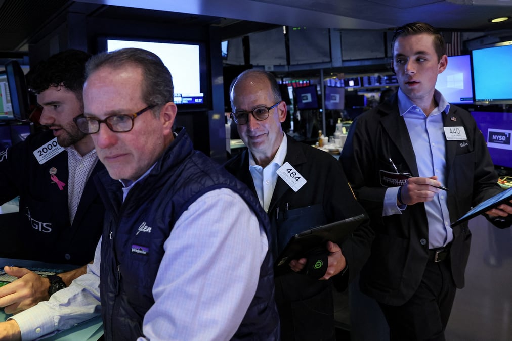 Des traders a la bourse de new york (nyse)