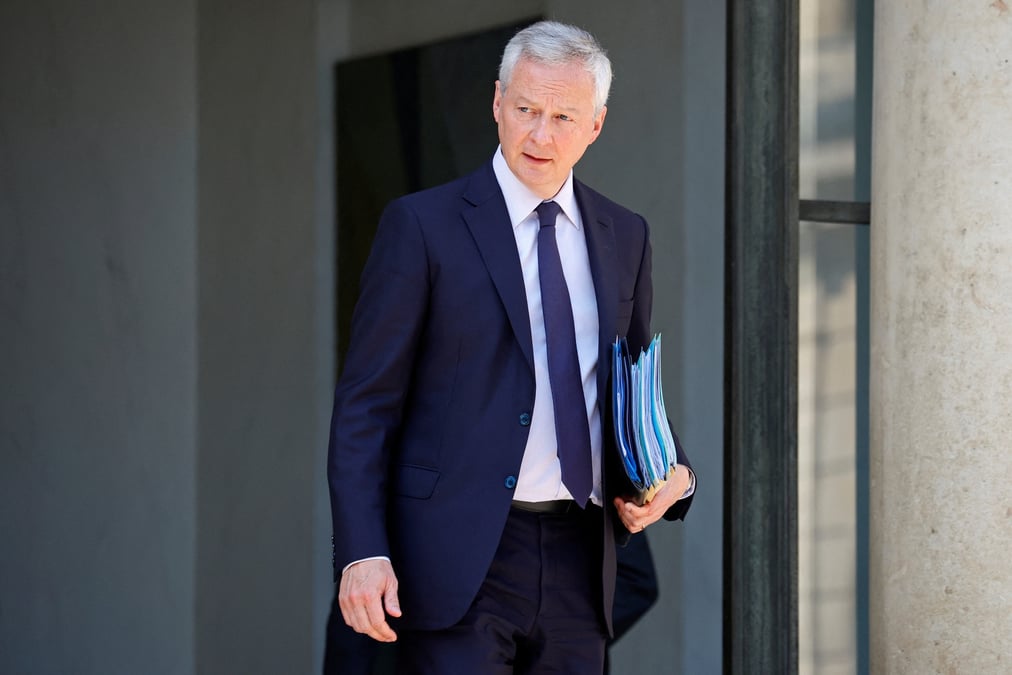 Le ministre francais de l'economie, des finances, de l'industrie et de la securite numerique bruno le maire