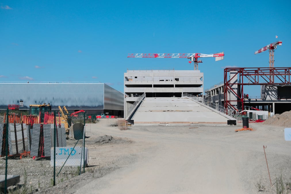 Le chantier du nouveau parc des expositions de Toulouse, au nord de la ville, est actuellement le plus gros chantier public en France.