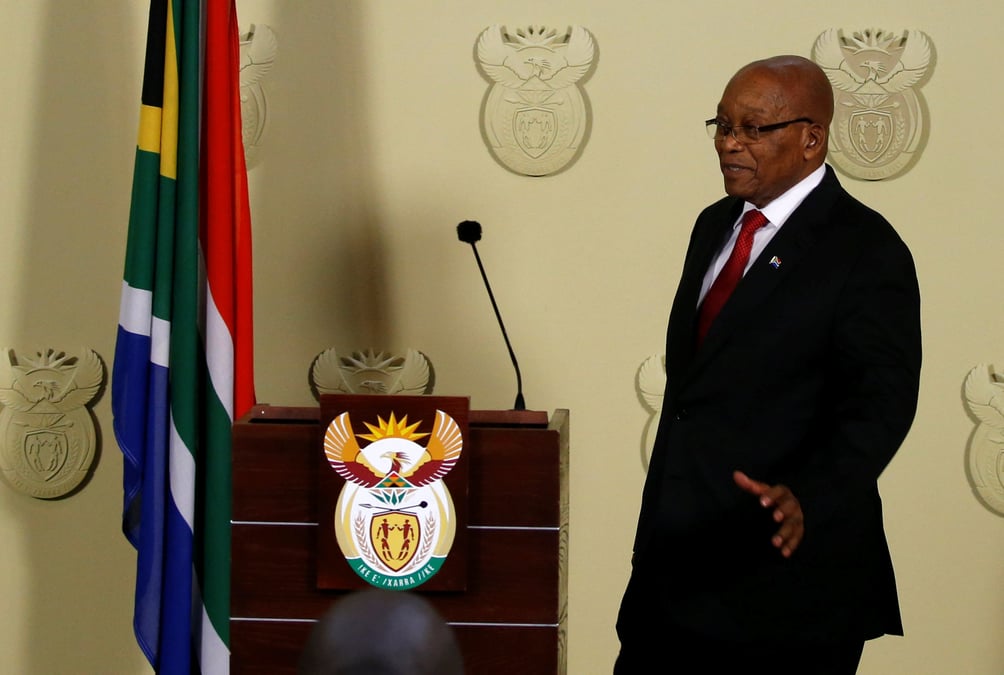 Le president sud-africain jacob zuma demissionne