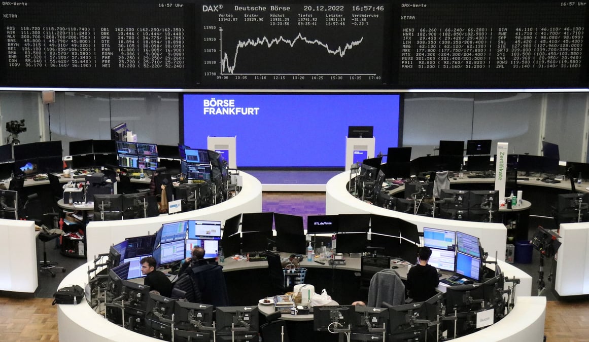 Le graphique de l'indice boursier allemand dax est represente a la bourse de francfort