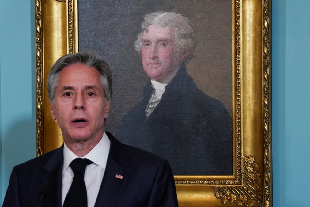 Le secretaire d'etat americain antony blinken a washington, aux etats-unis