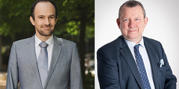 Yann-Gael Amghar, le directeur général de l'Urssaf Caisse nationale, et François Hiebel, directeur régional Urssaf Languedoc-Roussillon