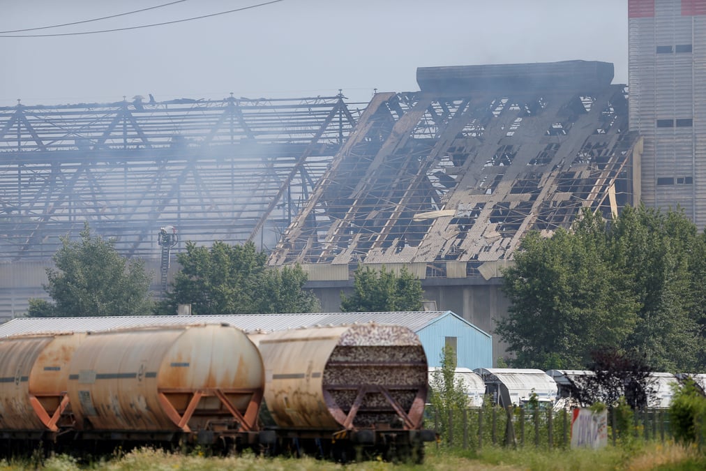 Explosion dans un silo a grains a strasbourg