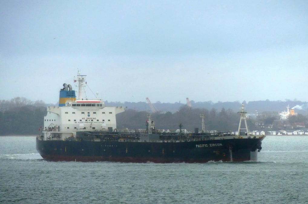 Le petrolier pacific zircon pres de l'ile de wright