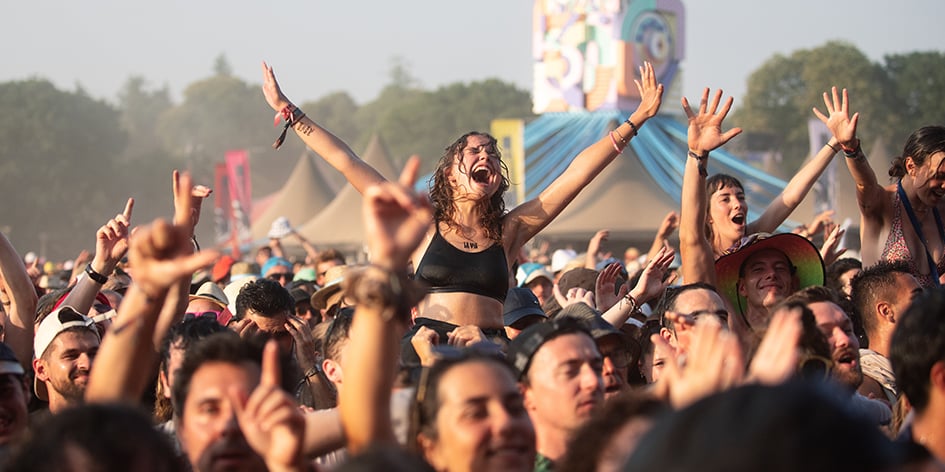Festivaliers lors du festival des Vieilles Charrues en juillet 2022.