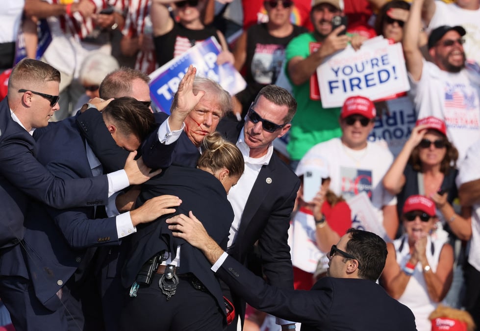 Le candidat republicain a la presidence, donald trump, tient un meeting de campagne a butler.