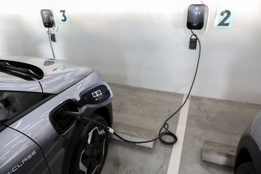 Une borne de recharge pour voiture electrique