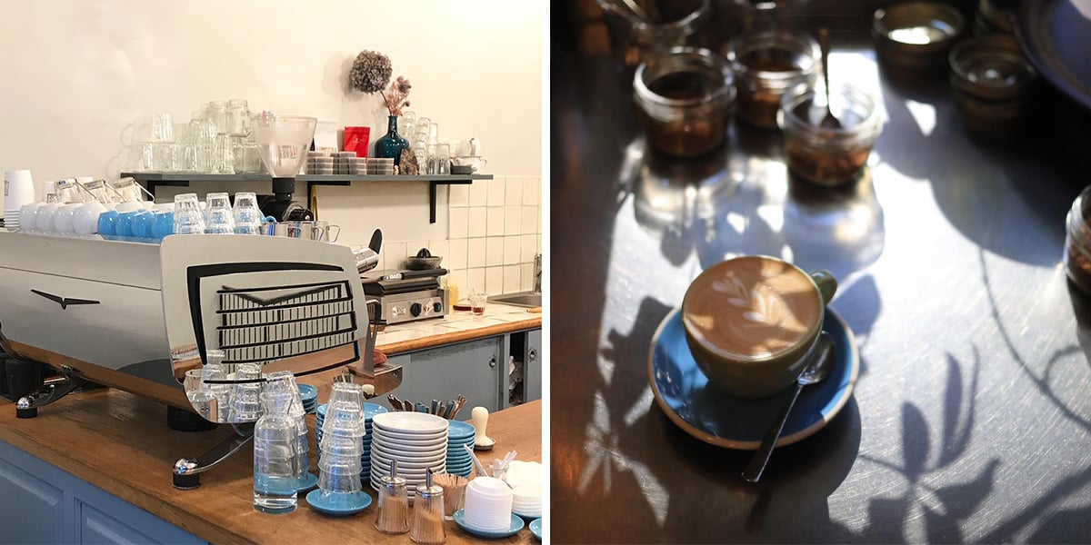 À gauche, le Télescope à Paris. À droite, le café Coogee à Marseille.