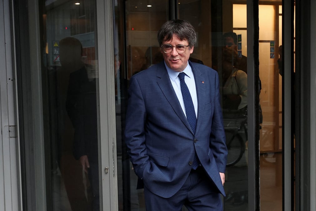 Le dirigeant independantiste catalan en exil, carles puigdemont, a bruxelles