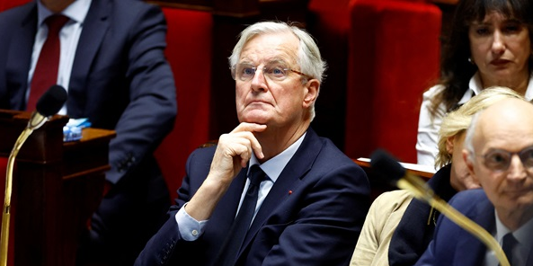Le Premier ministre Michel Barnier sur les bancs de l'Assemblée nationale ce mardi 26 novembre.