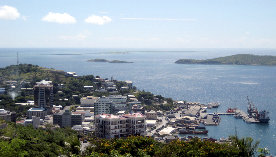 Port Moresby, capitale de Papouasie-Nouvelle-Guinée.