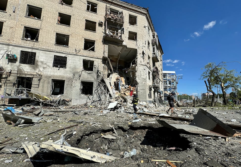 Aftermath of a russian air attack in kharkiv