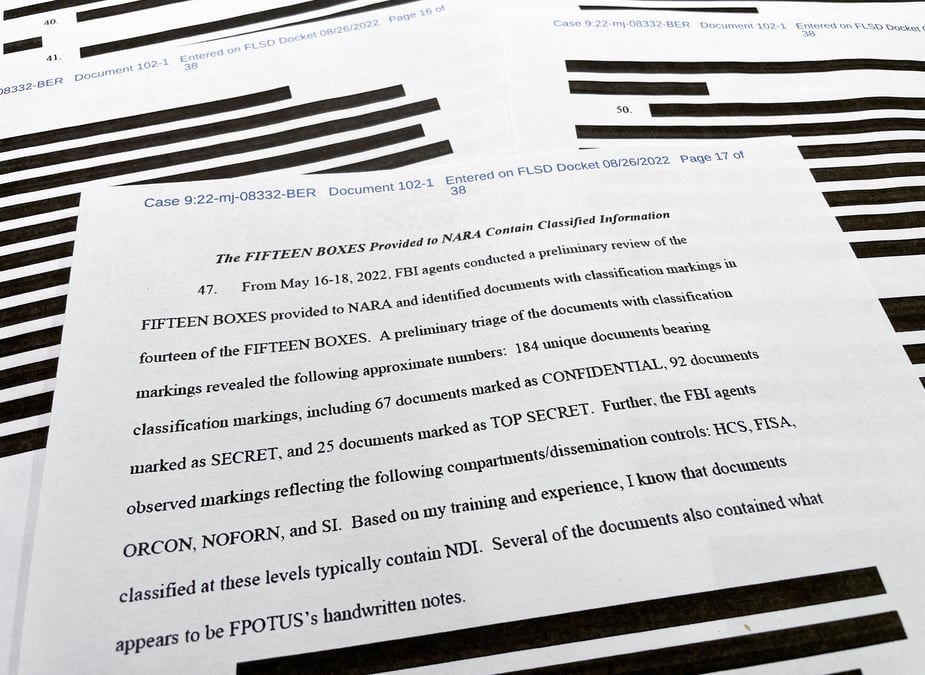 Le document justifiant la perquisition chez trump rendu public