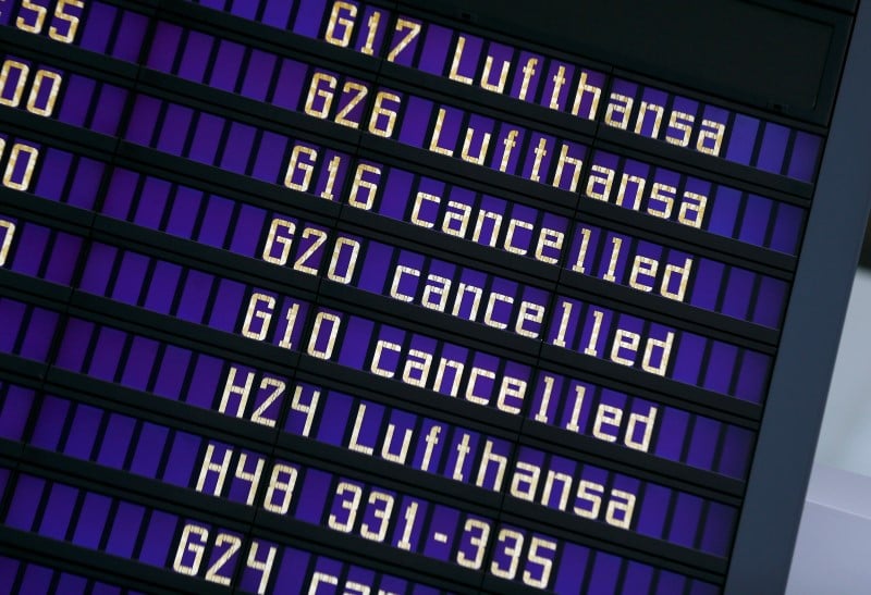 Poursuite de la greve a lufthansa, 930 vols annules mercredi