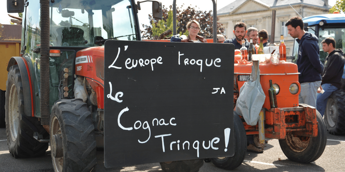 Les viticulteurs de cognac manifestaient le 17 septembre contre les taxes chinoises.