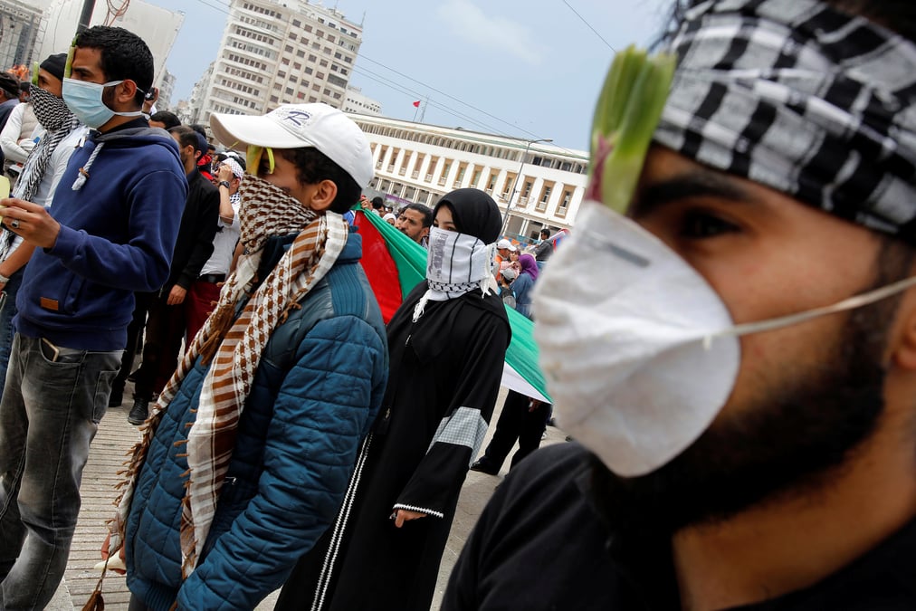 Defile a casablanca contre le transfert de l'ambassade americaine a jerusalem