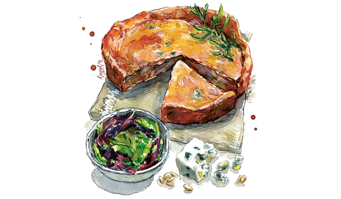Découvrez la recette de tarte au roquefort du fromager aveyronnais Pierre Salles.
