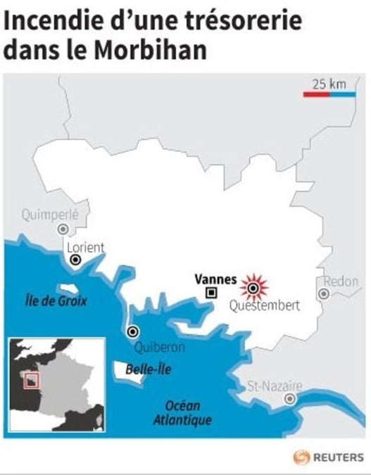 Incendie d'une trésorerie en Bretagne