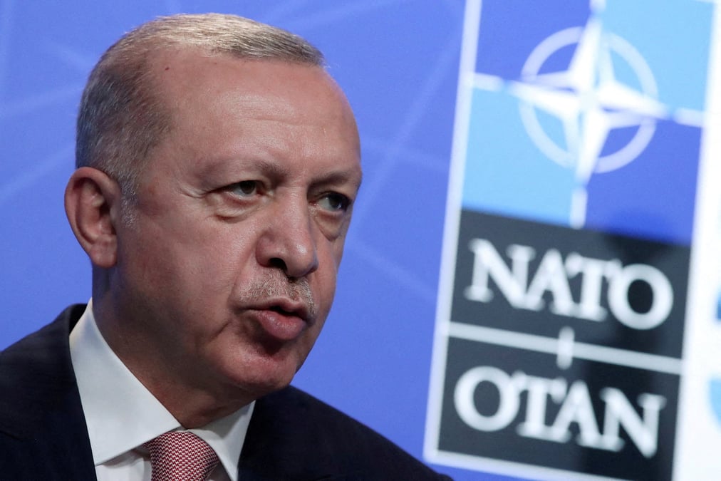 Erdogan refuse l'entree dans l'otan de pays "qui soutiennent le terrorisme"