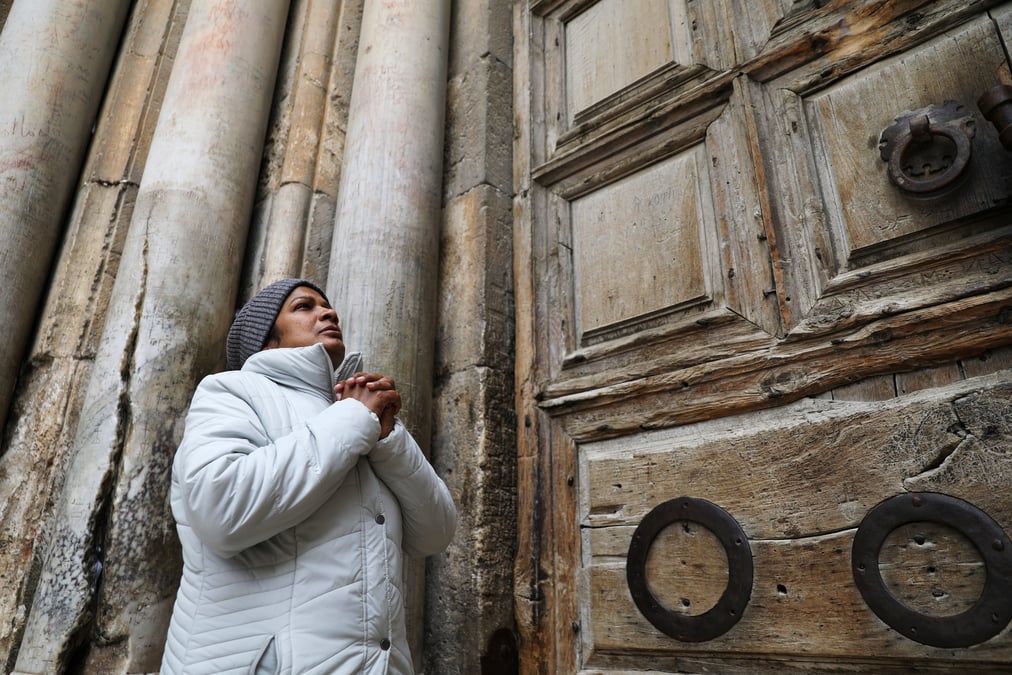 Reouverture de l'eglise du saint-sepulcre a jerusalem