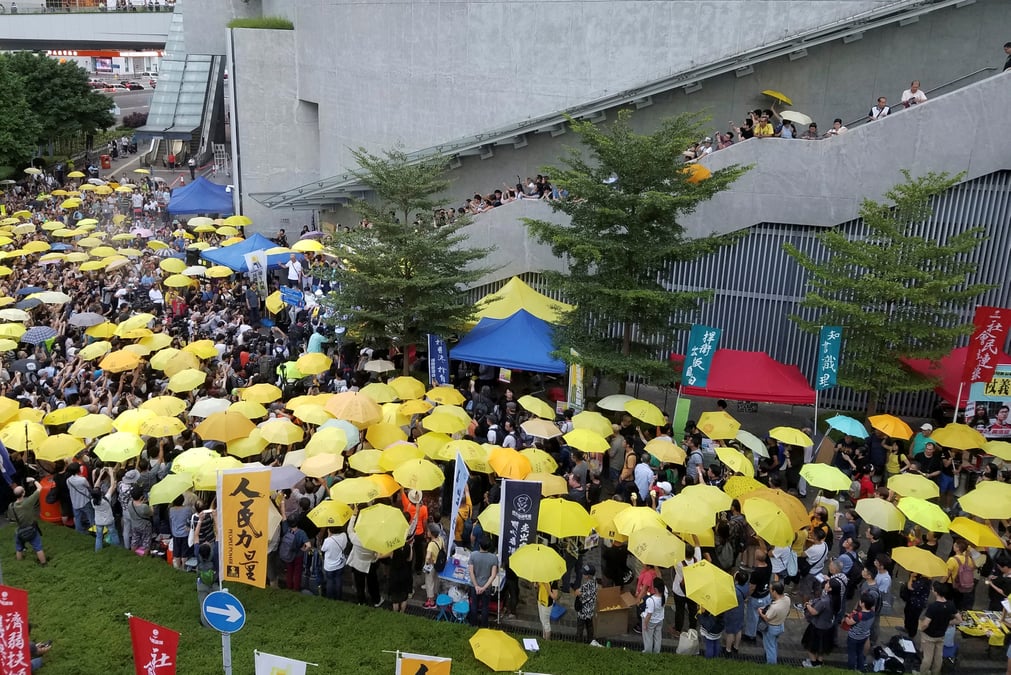 Manifestation pour le 3e anniversaire d'"occupy" a hong kong