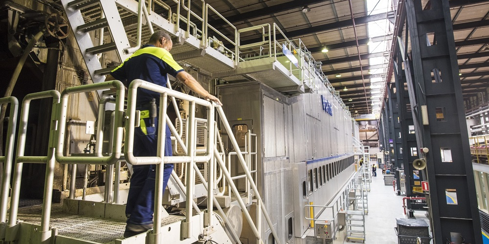 Une machine à papier Smurfit Kappa sur le site de Roermond (Pays-Bas)