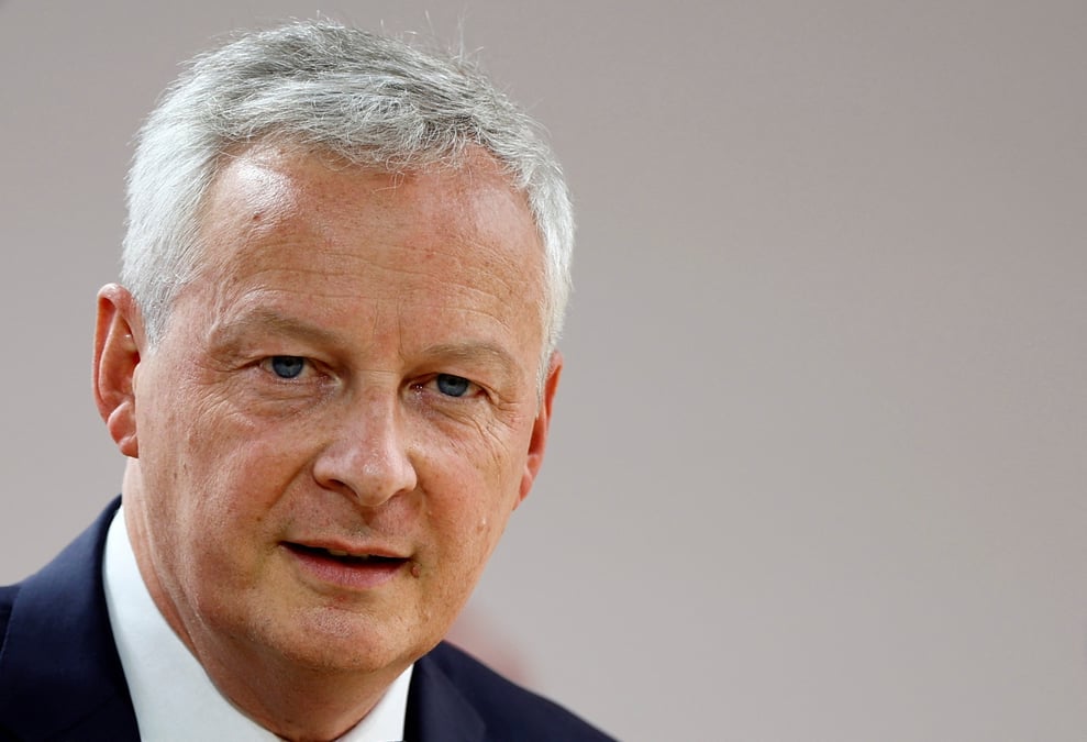 Le ministre francais de l'economie et des finances, bruno le maire