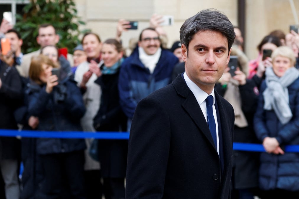Le nouveau premier ministre gabriel attal lors de la ceremonie de passation de pouvoirs