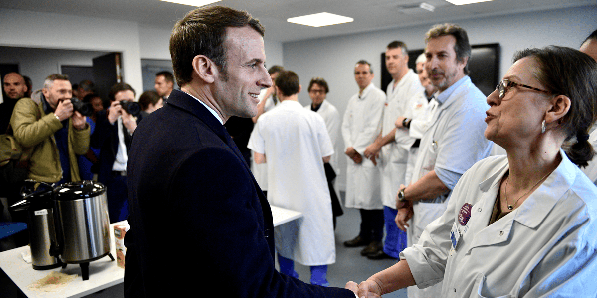 Emmanuel Macron à l'hôpital La Pitié-Salpêtrière