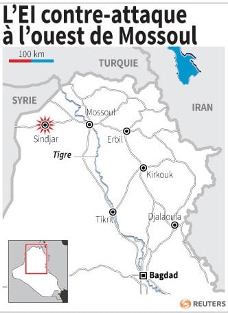 L’ei contre-attaque a l’ouest de mossoul