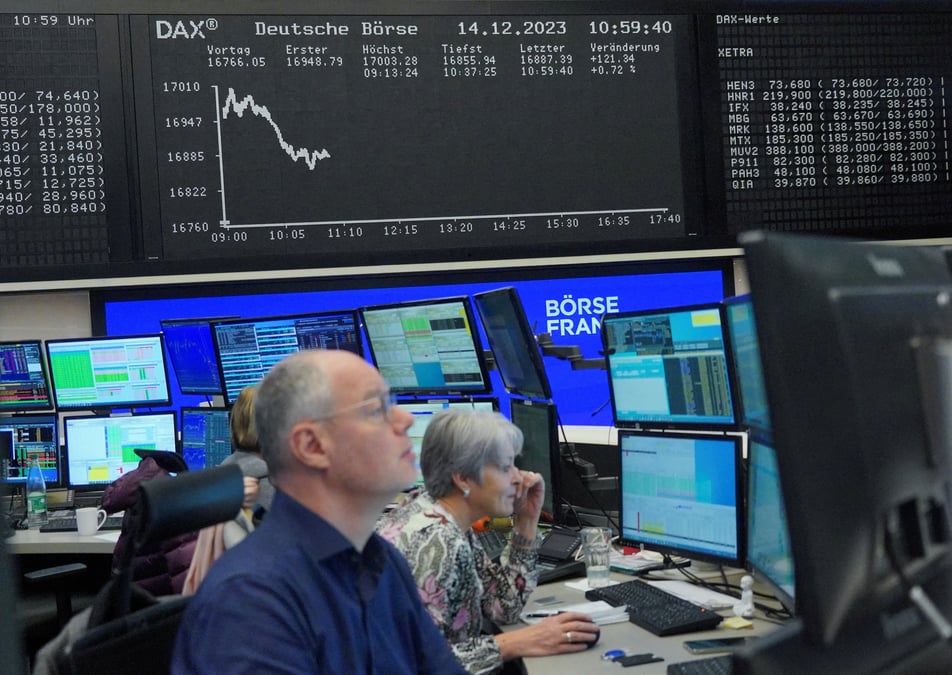 Traders a la bourse de francfort