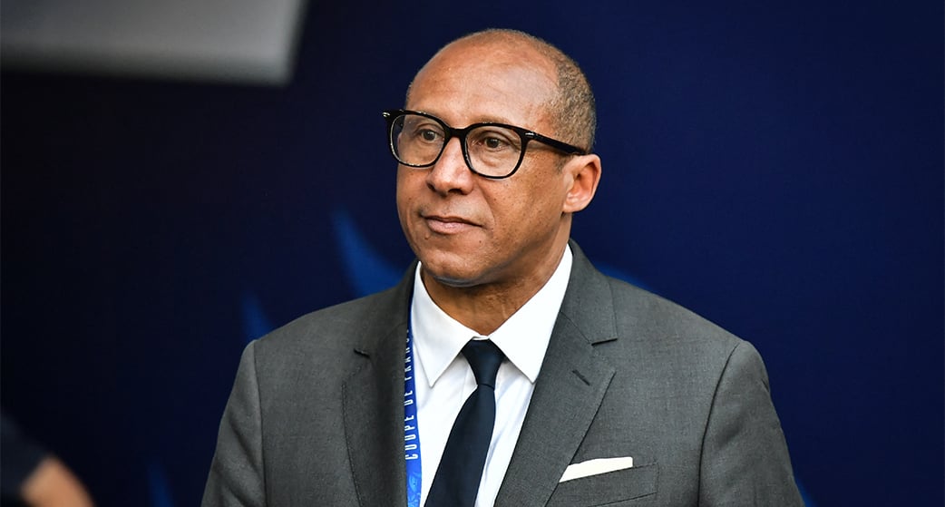 Le président de la Fédération française de football, Philippe Diallo, lors de la finale de la Coupe de France entre l'Olympique Lyonnais et le Paris Saint-Germain.