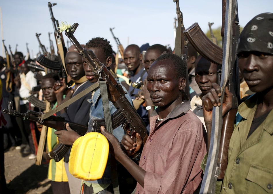 Des combattants de l'armee blanche jikany nuer, au soudan du sud
