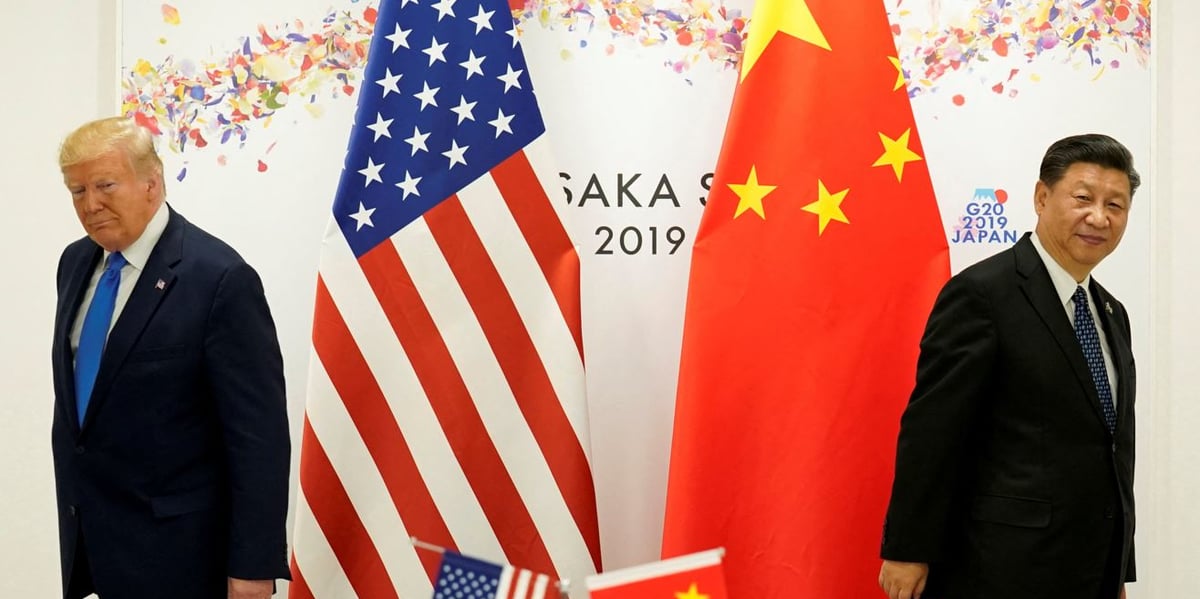 L'ex-Empire du Milieu est passé de l'équivalent de plus de la moitié du déficit extérieur américain en 2016 à 25% aujourd'hui (Photographie prise le 29 juin 2019 à Osaka au Japon).