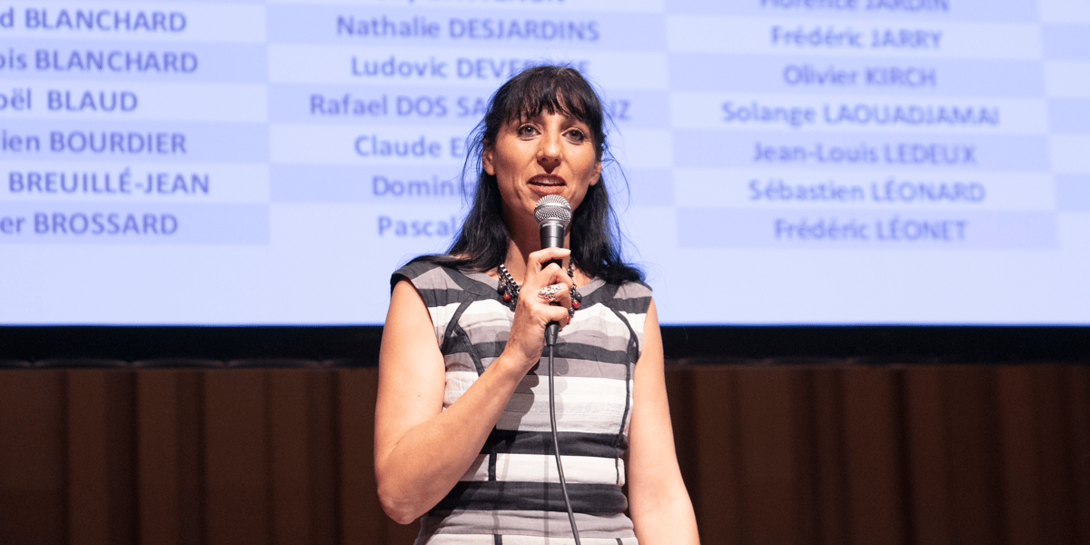Florence Jardin lors de son premier discours de présidente du Grand Poitiers