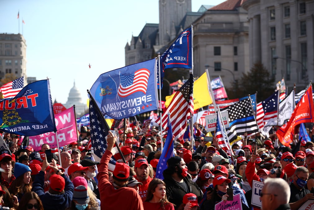 Usa 2020: rassemblement a washington de manifestants pro-trump