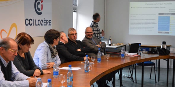 Présentation par William Audebert (CCI Lozère) du programme d'accompagnement aux partenaires de la démarche, le 31 janvier