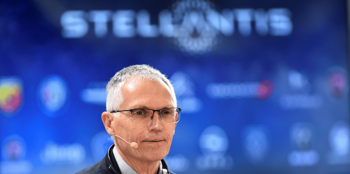 Le directeur general de stellantis, carlos tavares, lors d'une conference de presse
