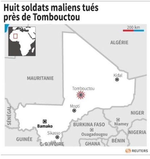 Huit soldats maliens tues pres de tombouctou