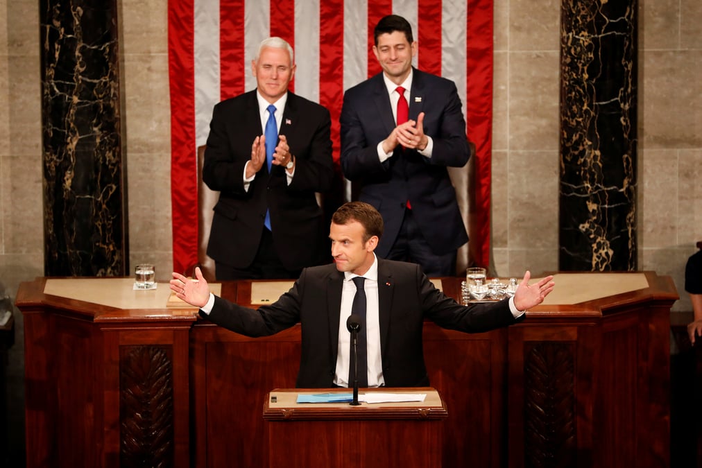 Devant le congres, macron appelle trump a preserver le multilateralisme
