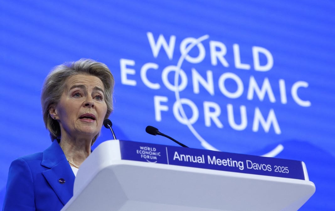 La présidente de la Commission européenne Ursula von der Leyen prenait la parole ce mardi au Forum économique mondial de Davos.