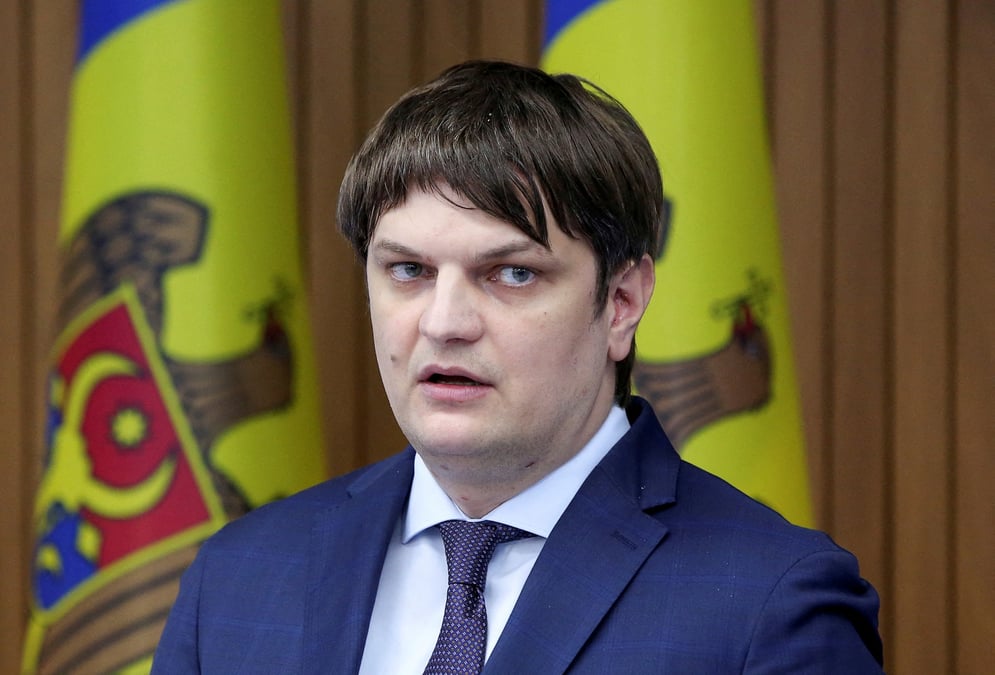 Photo d'archives du vice-premier ministre moldave andrei spinu lors d'une conference de presse a chisinau