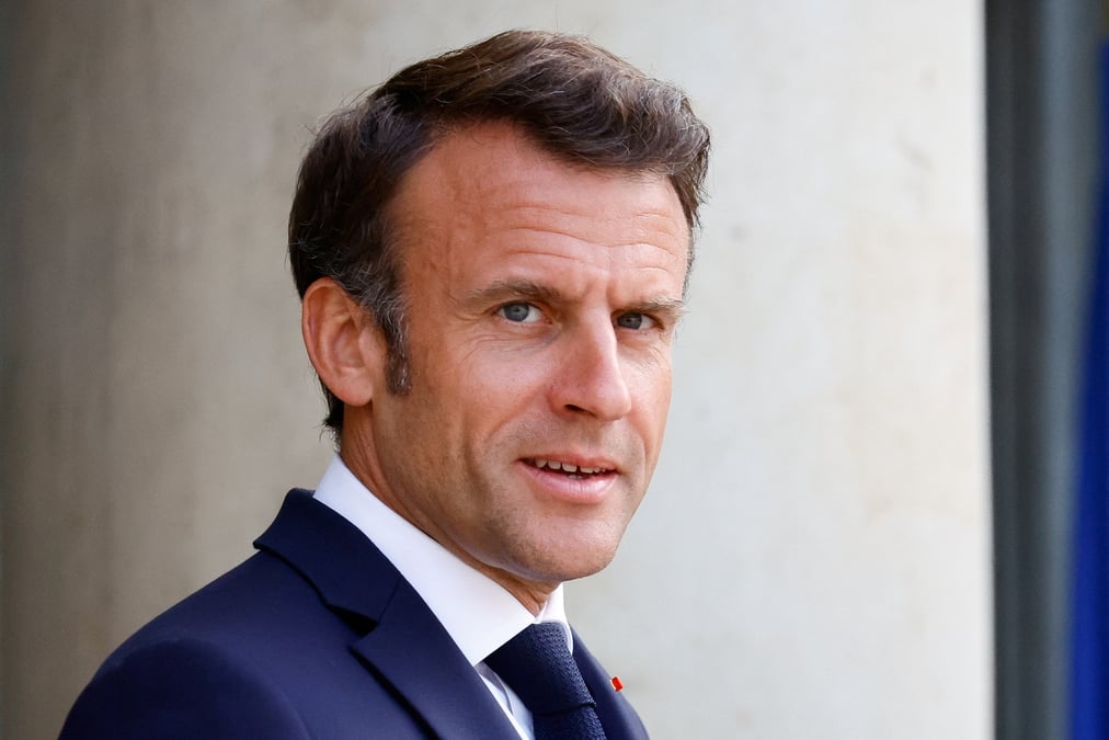 Le president francais emmanuel macron a l'elysee a paris