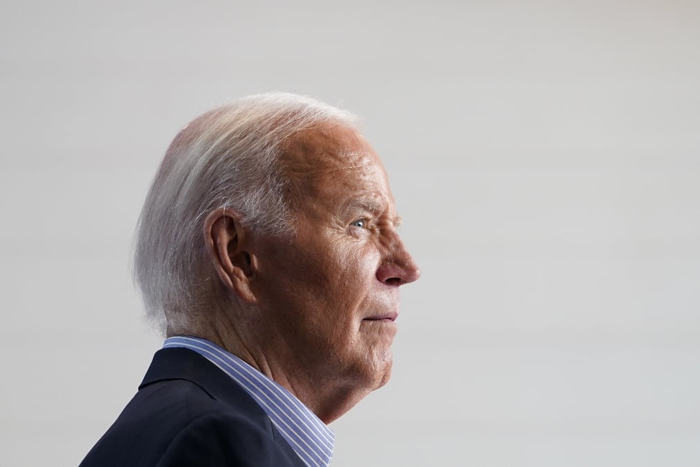 Le president americain joe biden lors d'un evenement de campagne dans le wisconsin