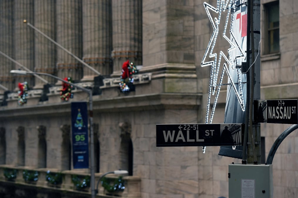 Vue de l'exterieur du new york stock exchange (nyse) a new york