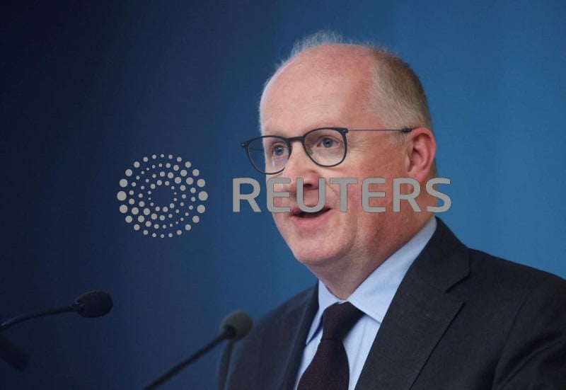 Philip lane, economiste en chef de la banque centrale europeenne, s'exprime lors d'une conference a l'universite de chypre a nicosie.