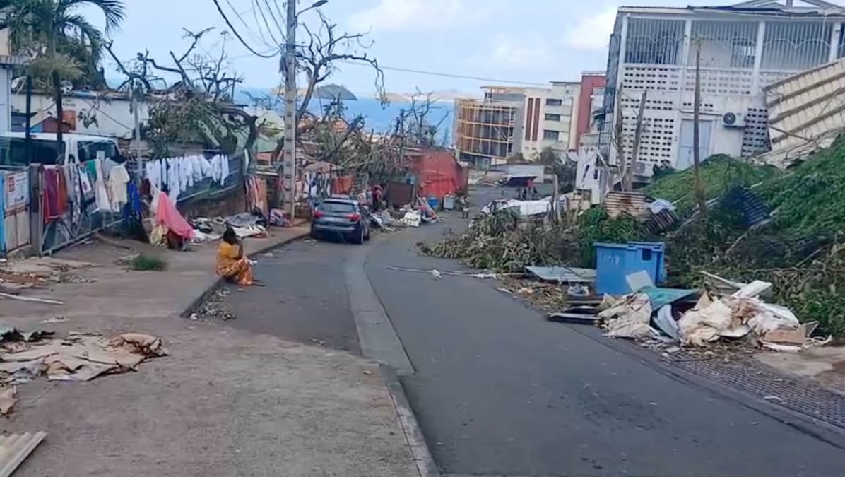 Aftermath of cyclone chido, in mayotte