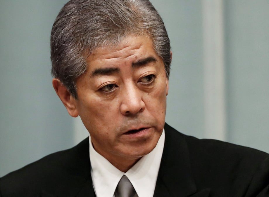 Le ministre japonais de la defense, takeshi iwaya